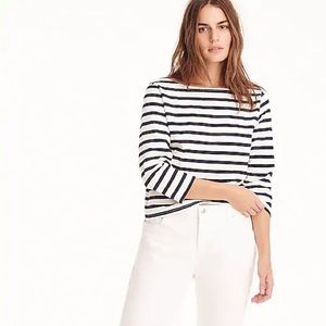 Lands End Striped Boat Neck Tee
